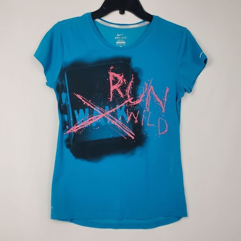 Nike Dri-FIT Running SMALL SS blue t-shirt Top
